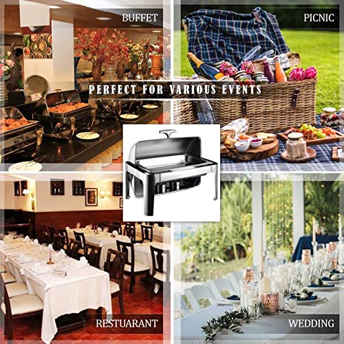 Chauffe-plats buffet 9L à couvercle rétractable pour un maintien thermique optimal