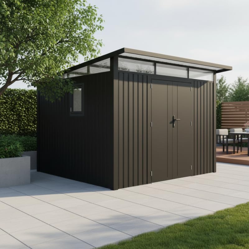 Abri de Jardin en Acier Galvanisé Gris 318x289x221 cm 180 kg
