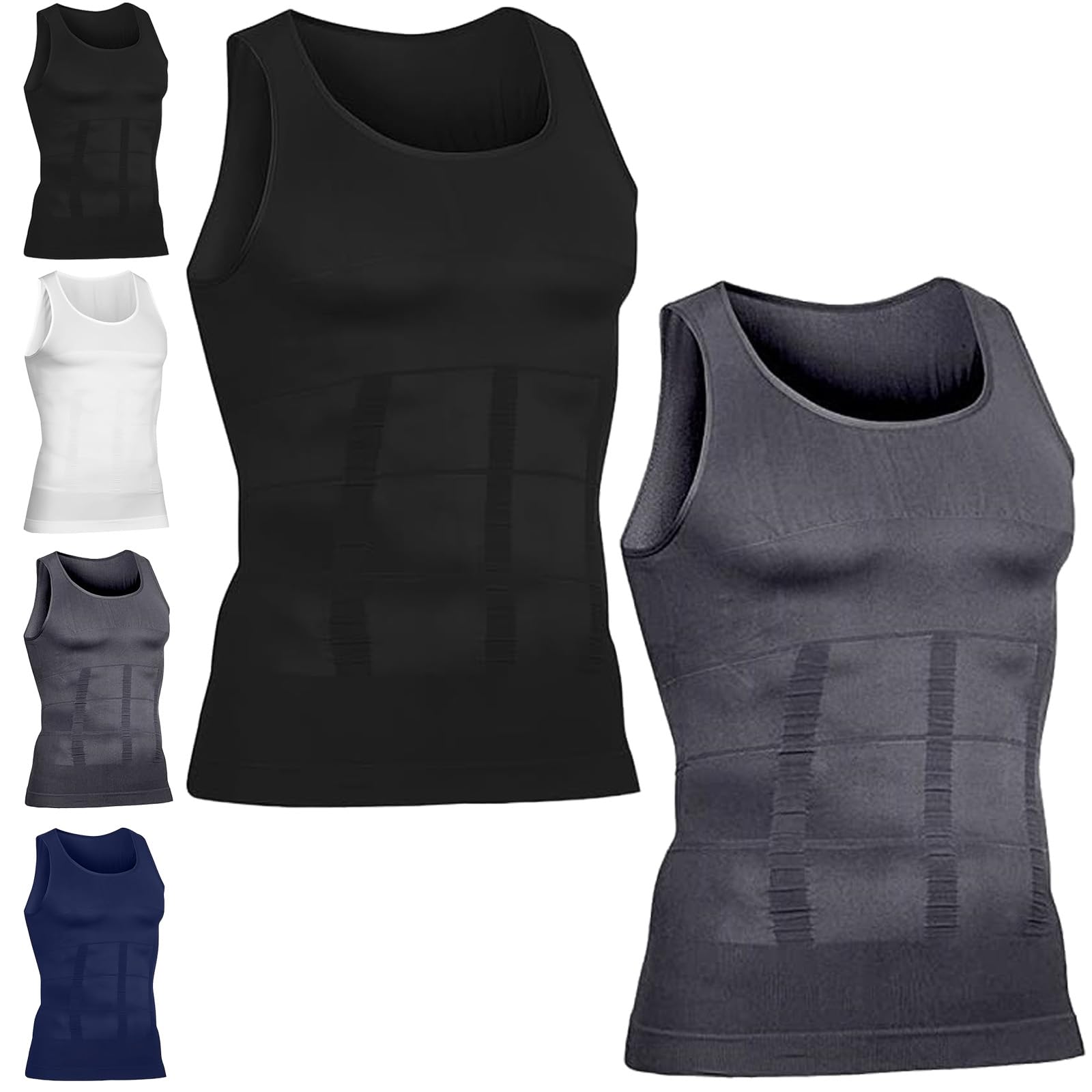 Shaperluv Tank 2.0 Mens, for Men Big and Tall, Male Compression Shirt, Enhance Chest and Mid-Section