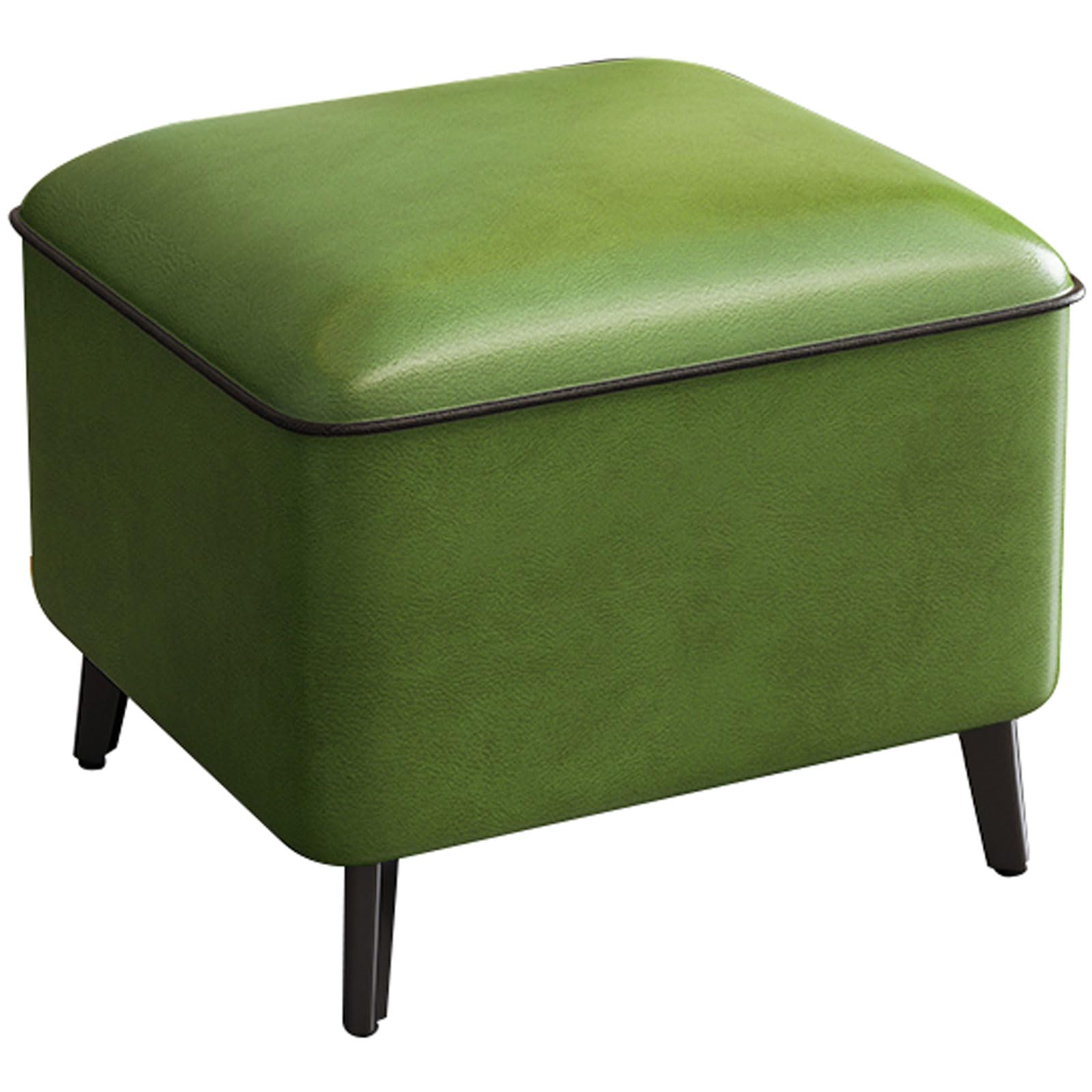 Pouf de chambre déco matcha : petit tabouret avec pieds en métal résistant