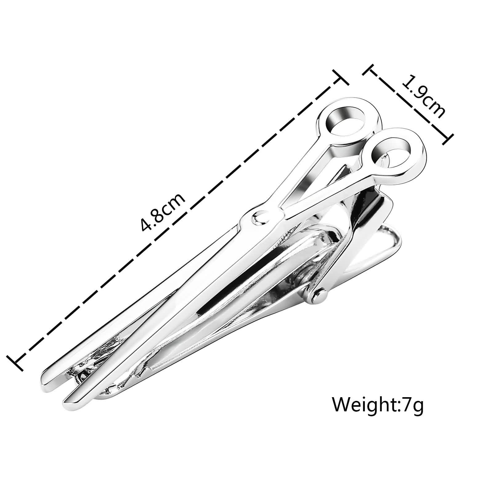 Skcess Silver Tie Clips for Men Unique Stainless Steel Tie Clip, Scissors Tie Clip for Men Jewelry Gift for Men