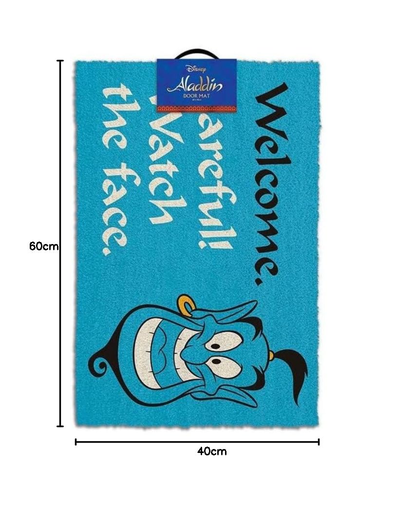 Disney Felpudo de Fibra de Coco-Le Génie Aladdin, Multicolor, 40 x 60 x 1,5 cm
