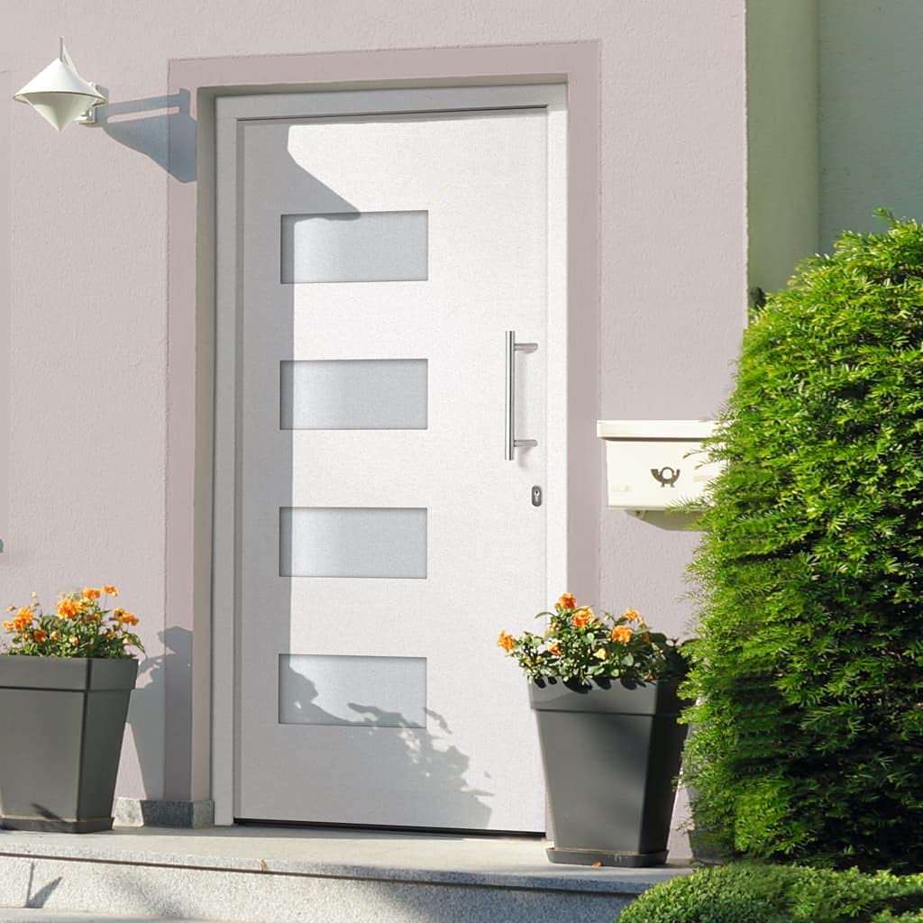 Drzwi do domu aluminium i PVC białe 100x210 cm