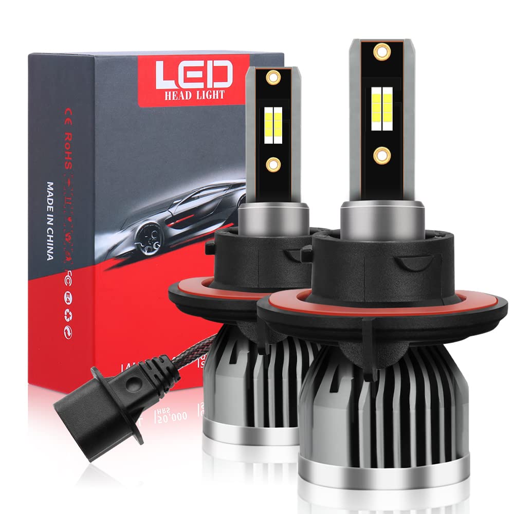 CROSSPASSION H13/9008 LED Bulbs,Super Bright LED Bulbs with Fan,6500K Cool White,Plug and Play, Pack of 2