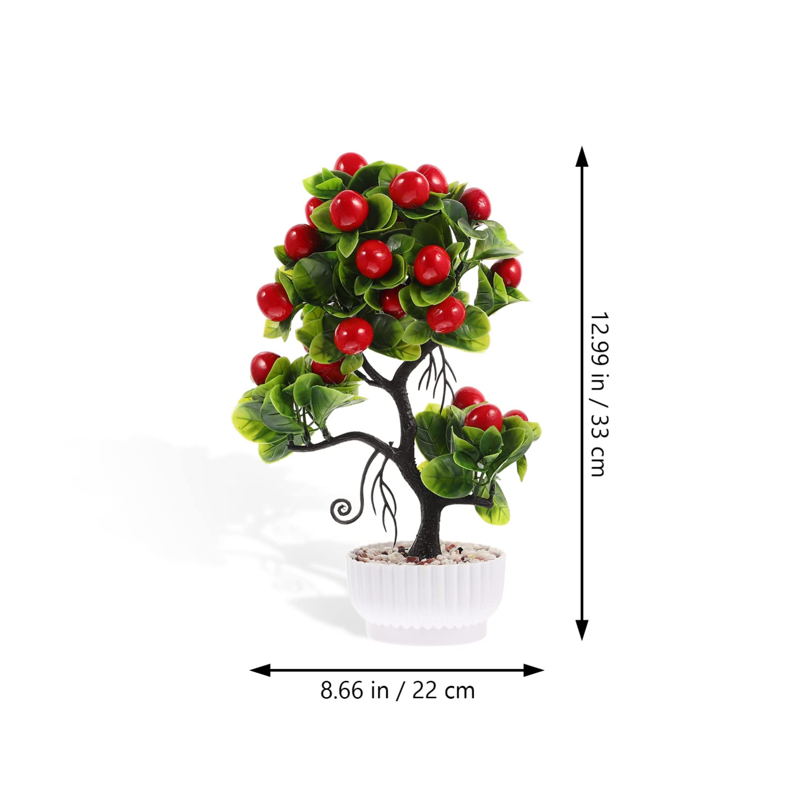 Happyyami Artificial Outdoor Plants Artificial Fruit Potted Mini Faux Fruit Tree Fake Bonsai Plastic Plant Potted Fake Green Plant for Shelf Home Table Centerpiece Home Decoration Lemon Tree