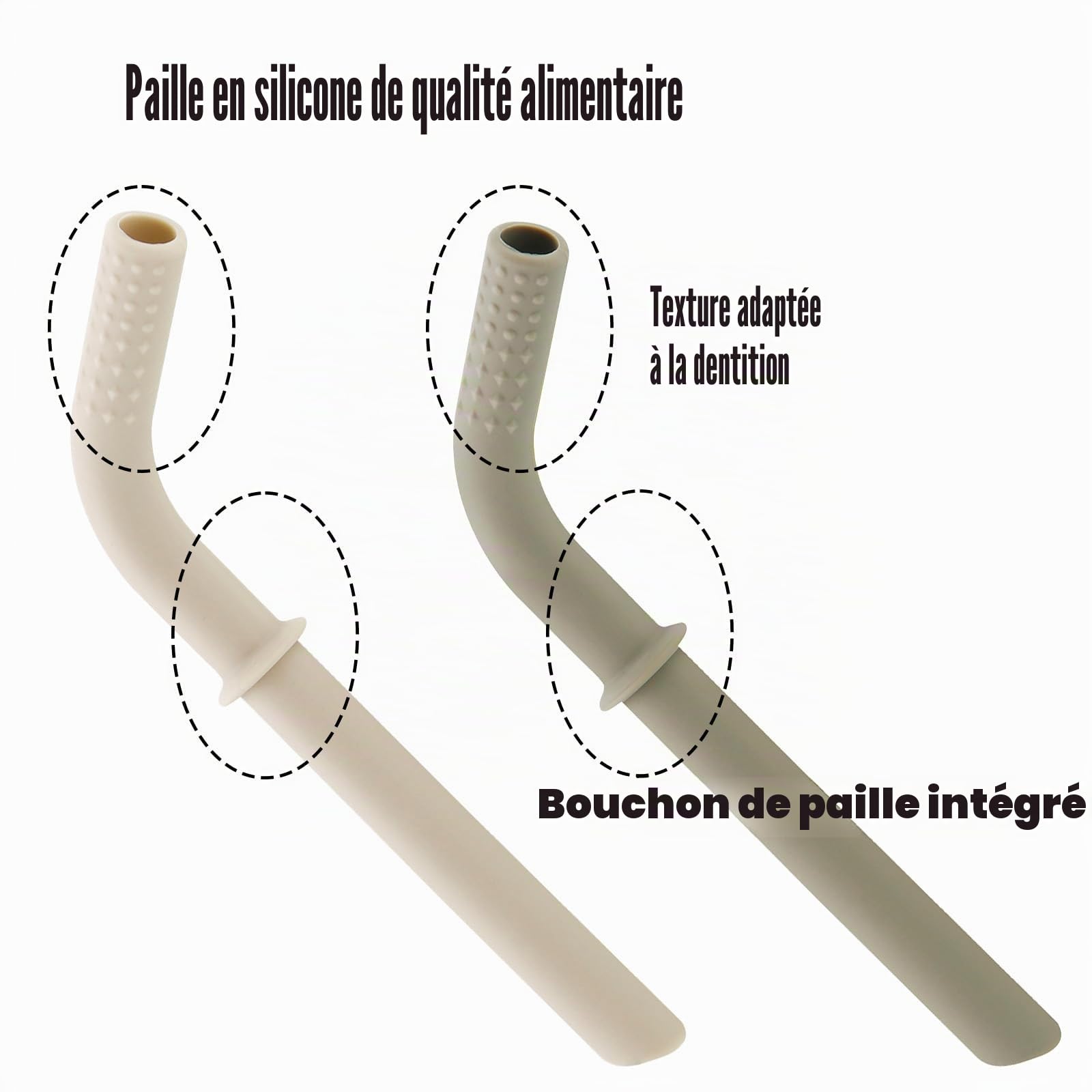 PandaEar Lot De 2 Gobelets Bébé En Acier Inoxydable Avec Couvercles Et Manchons En Silicone | 260 Ml Gobelets Anti-Fuite Avec Paille De Dentition Pour Bébés Et Enfants (Beige & Kaki)