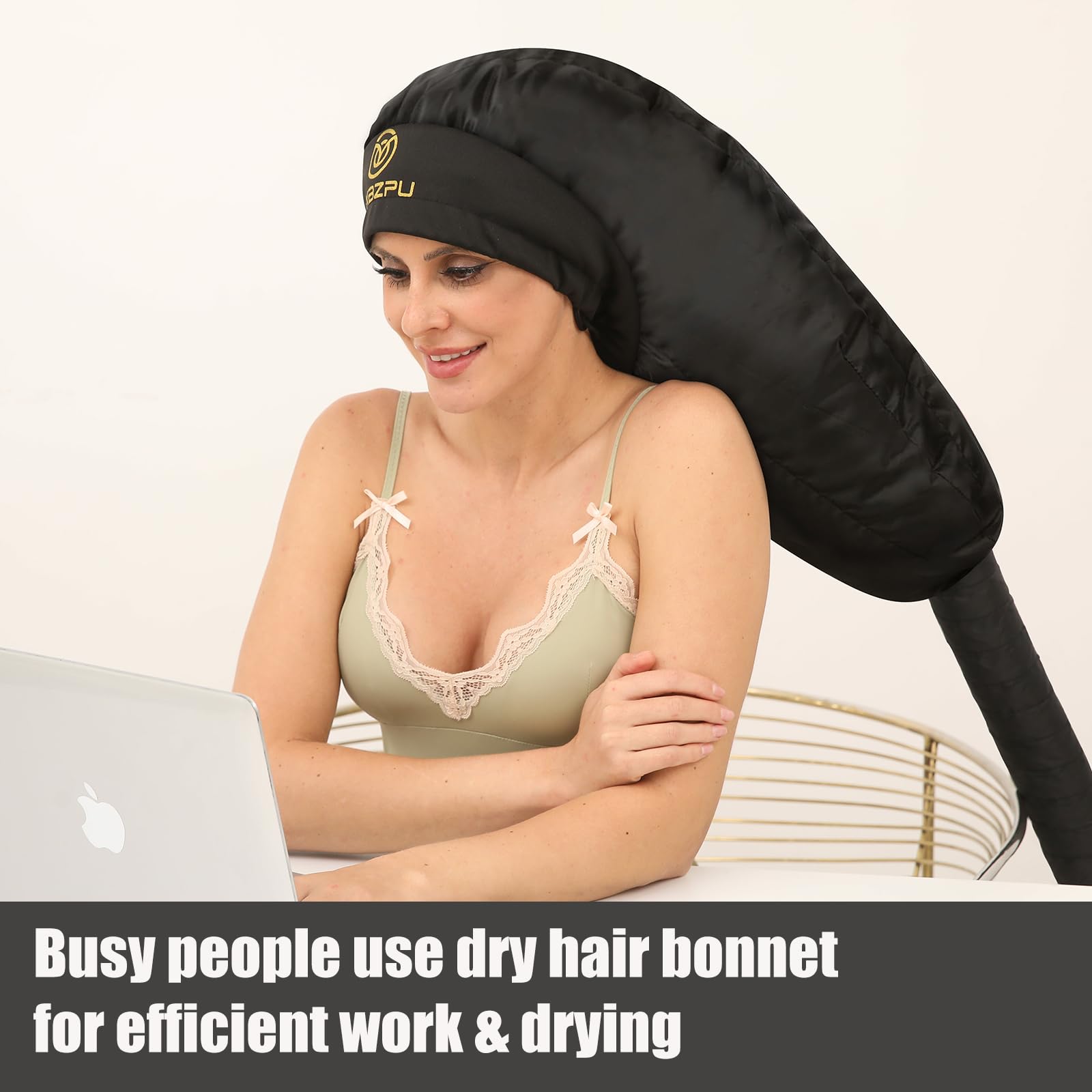Secador de pelo con capucha, accesorio para secadora de pelo, tapa difusora con capucha para rizos, acelera el tiempo de secado, acondicionamiento profundo de seguridad en casa (negro) 5