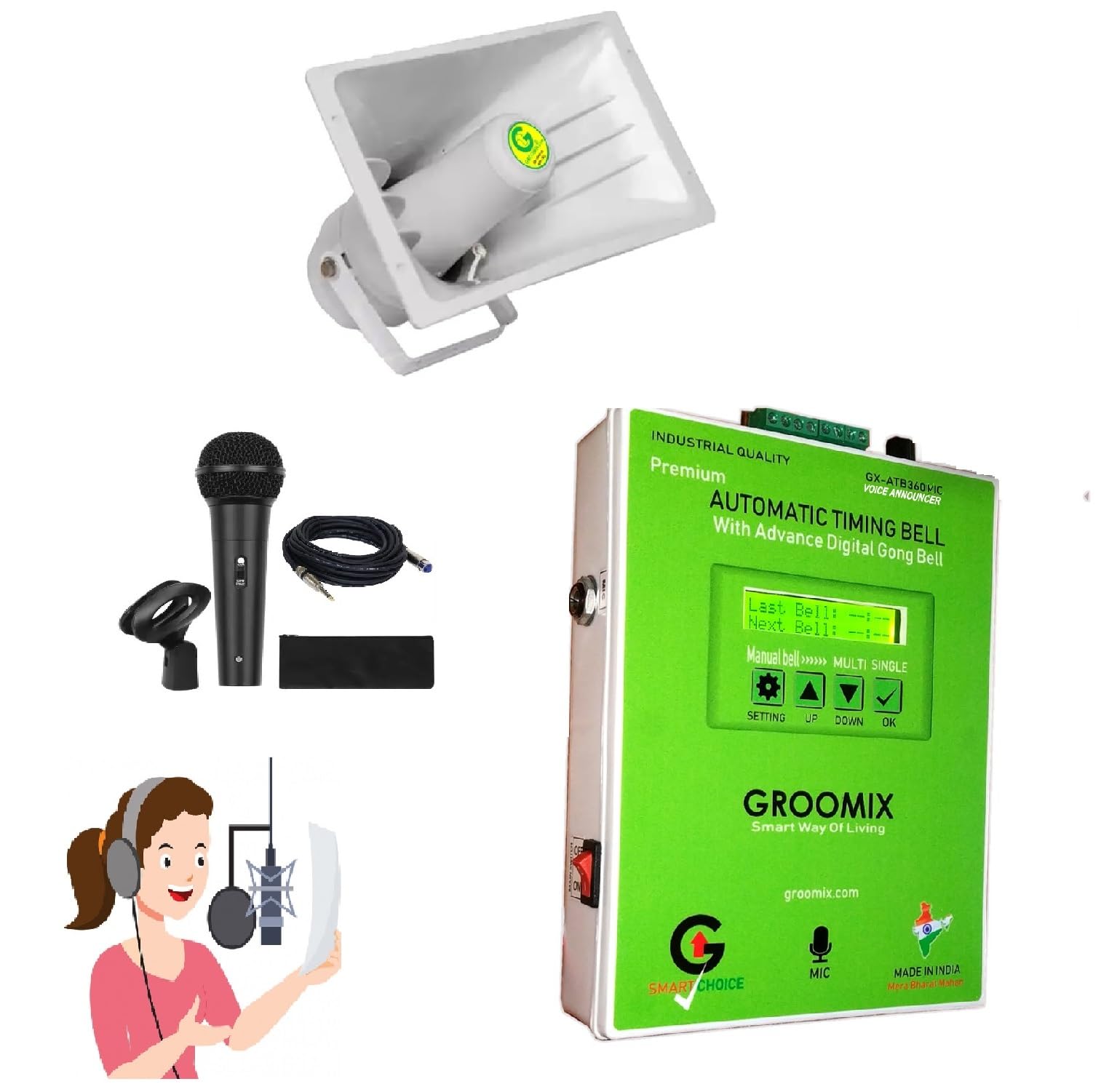 Automatic timely School Bell/Voice annoucement System in Hindi English & Music or alarm for Schools Colleges Industries periodic bell Version V7.3