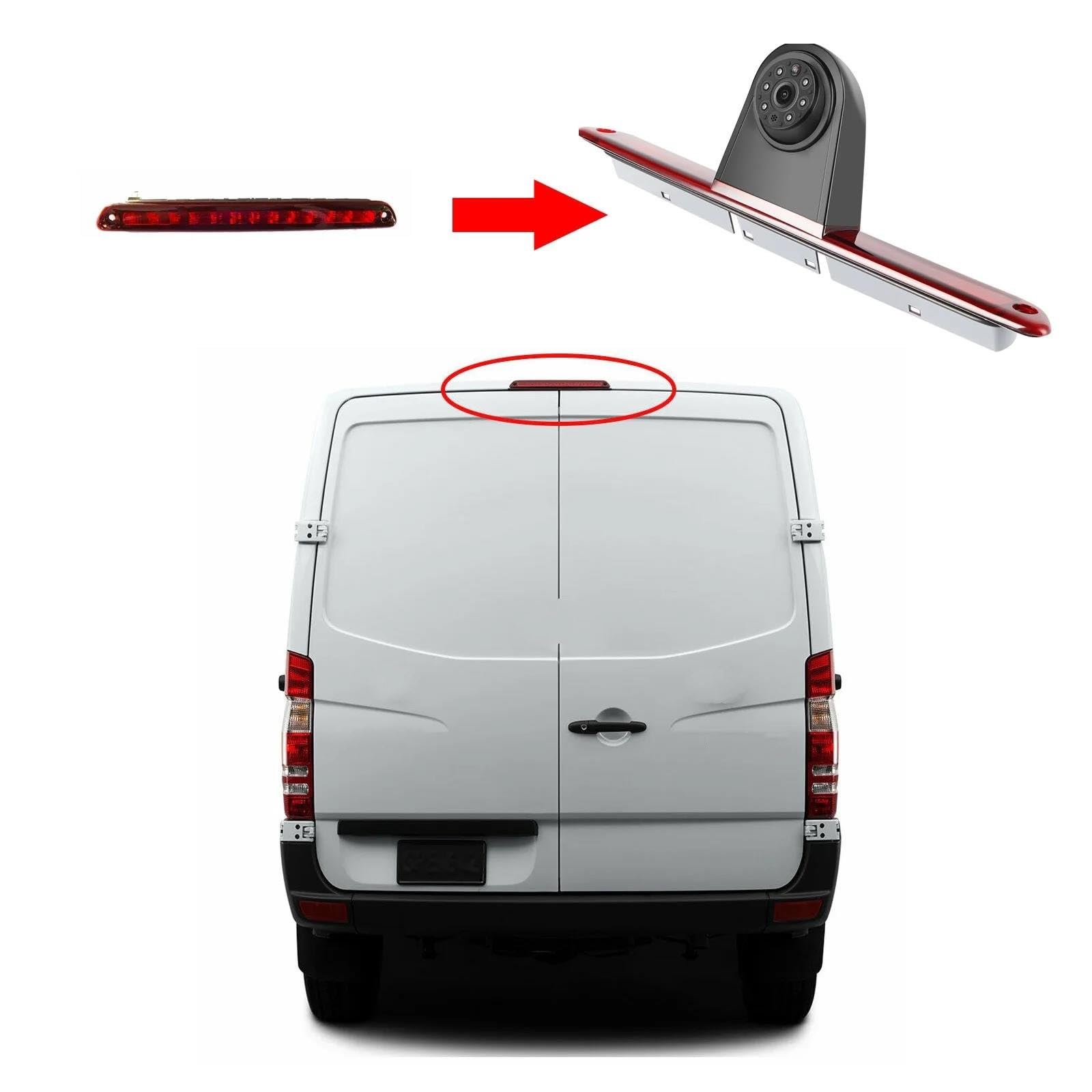Accessori per Auto per VW Crafter 1a Generazione 2006-2016 Telecamera di retromarcia con Luce Freno Visione Notturna