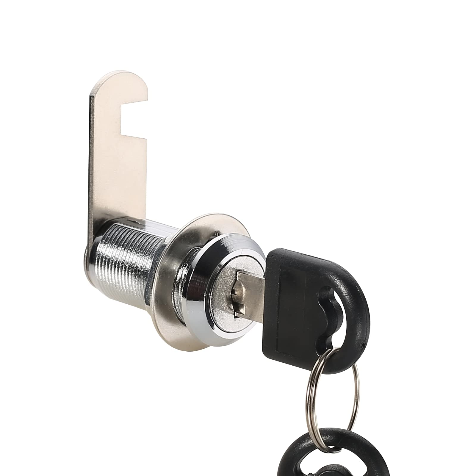 Blokada skrzynki pocztowej, Zestaw zamków Cam Lock do szafek z kluczem, zamek cylindryczny do szuflady, blokada skrzynki pocztowej, stop cynku z chromowanym wykończeniem, 5 sztuk(S 16mm)