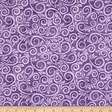 108' Wide Back Flannel Swirl Purple , Fabric by the Yard