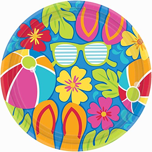 AmscanSummer Splash Party Luncheon Plates, 10.5