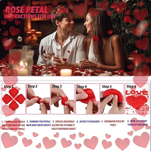 Miniatura 4 de Juego de 66 globos y globos de corazón con texto en inglés "I Love You" y 2000 pétalos de rosa de 42 pulgadas, globos dorados, kit de decoración