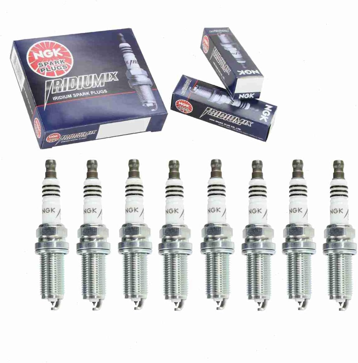 8 pc NGK Iridium IX Spark Plugs compatible with Hyundai Genesis 4.6L V8 2009-2012
