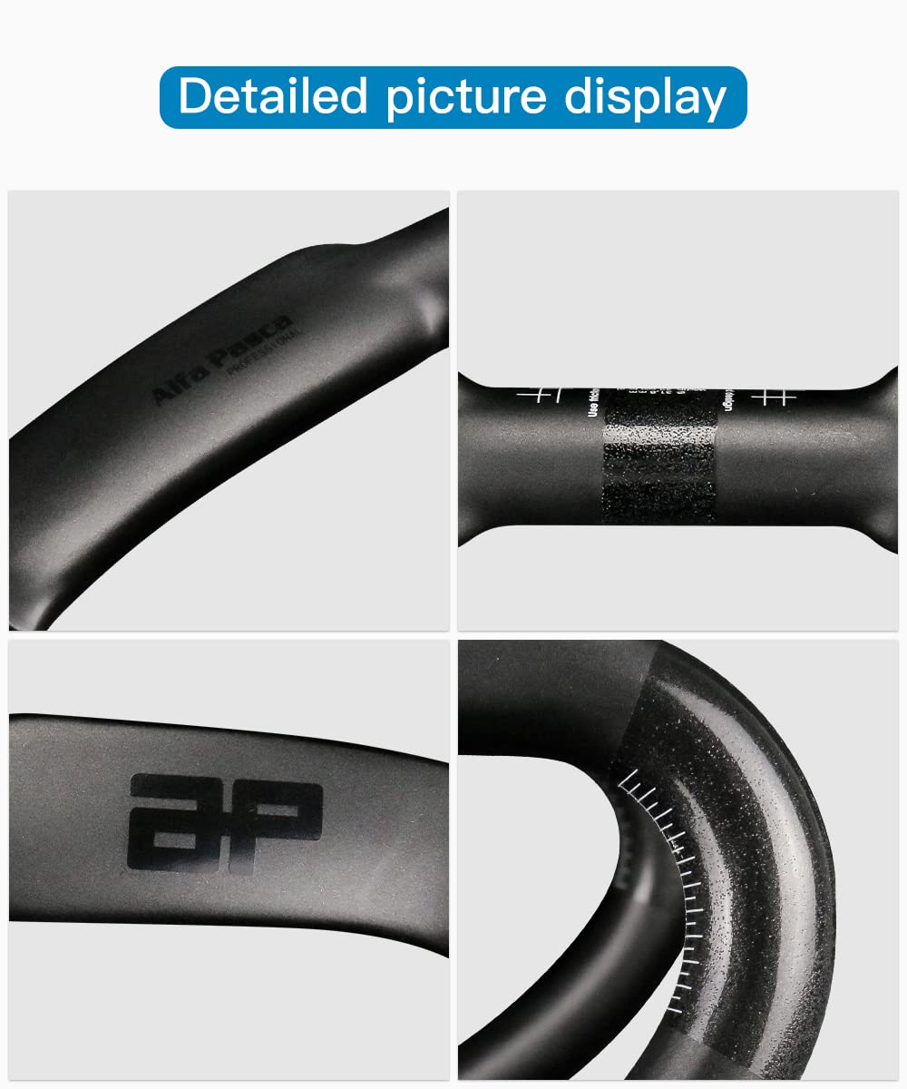 Manillar carbono carretera manillar bicicleta de carretera 1-1/8" manillares carbono enrutamiento interno manillares de bici de carretera negro UD mate 31.8 * 420mm