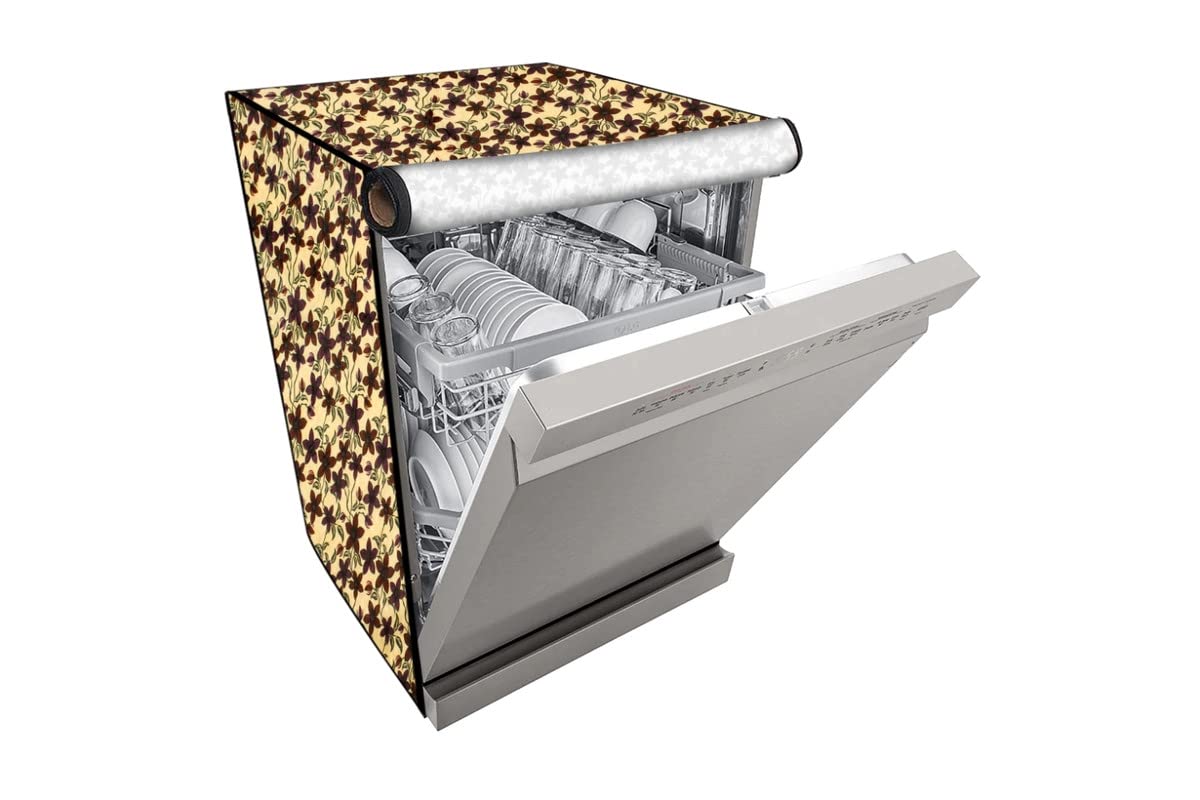 Stylista PVC Dishwasher Cover for IFB Neptune FX FreeStanding 12 Place Settings, Sprig Pattern