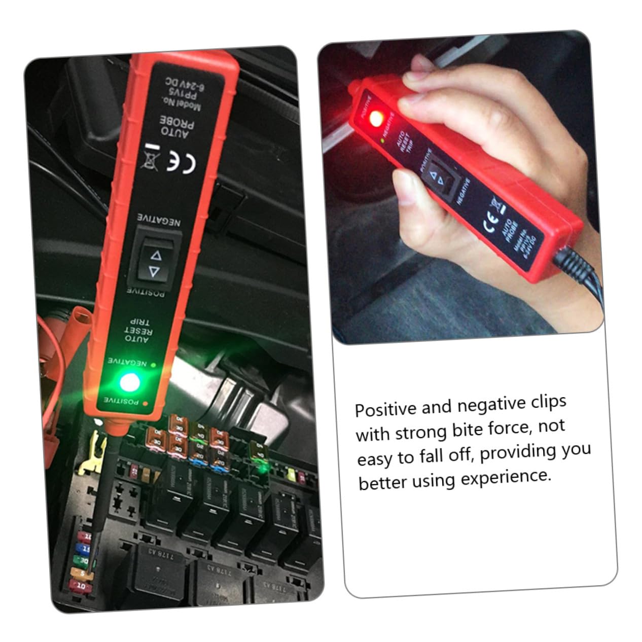 Probador de Circuitos de Automóviles Comprobador Eléctrico 12 V con Clip Positivo y Negativo Diagnóstico de Sistemas Eléctricos Automotriz Herramienta Profesional