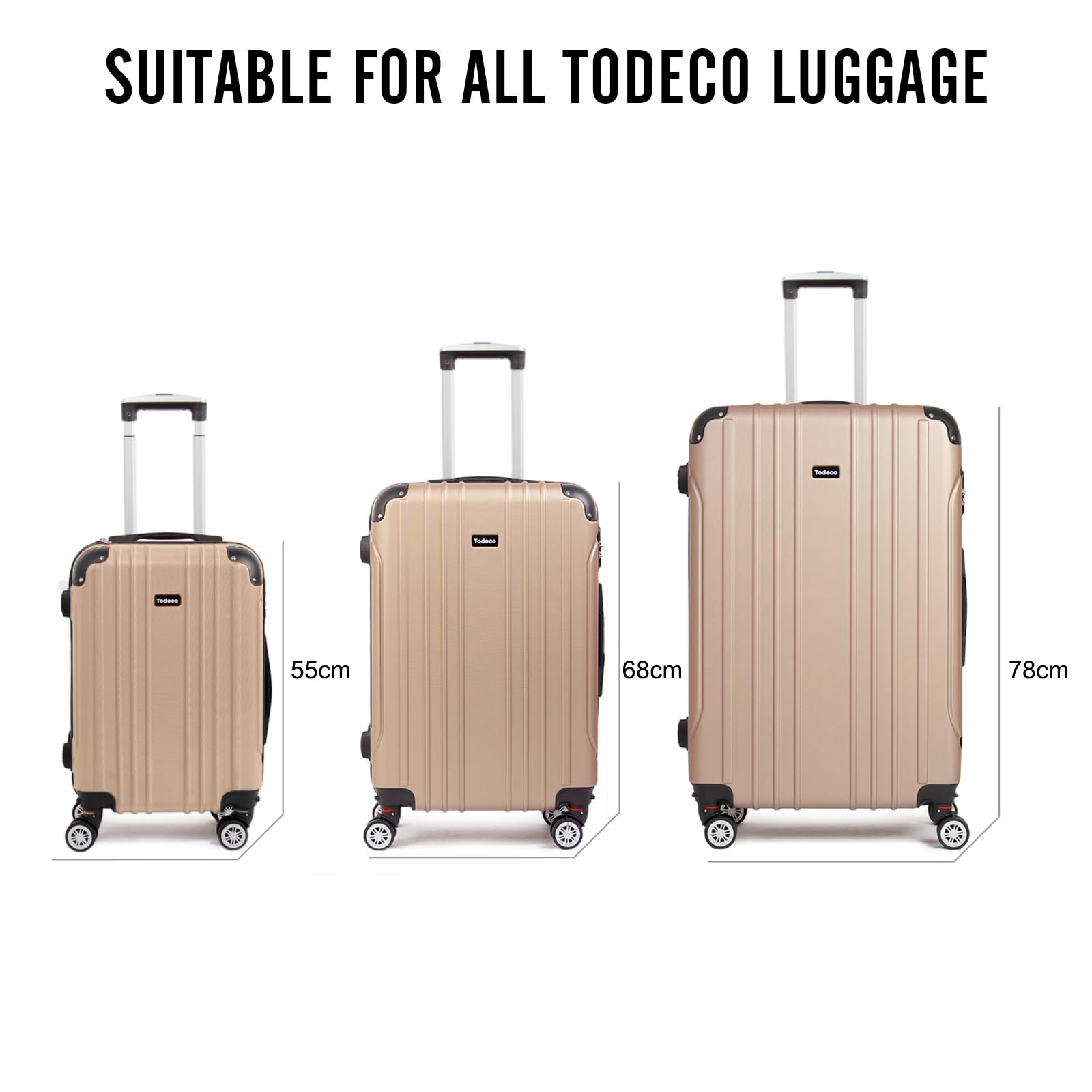 Todeco 4 Pièces Roues de Valise à Bagages, Non-universel, Uniquement pour les bagages Todeco, roulettes pivotantes durables pour Bagages, Roues de Rechange pour valises