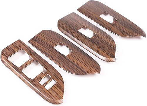 Miniatura 6 de CHEYA - Marco de botón de elevación para ventana de coche (madera de pino, ABS, para Land Cruiser Prado FJ150 150 150 2014-2018