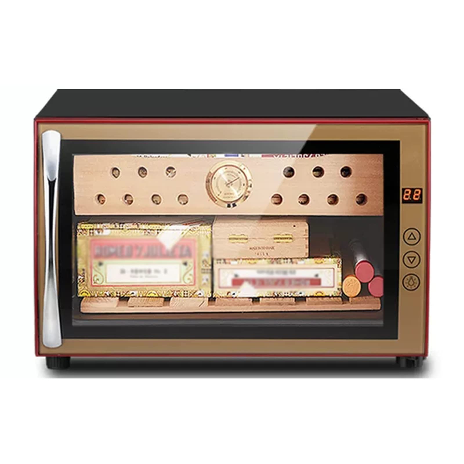 Cigar Humidors Electronic Humidor Small Cigar Storage Cabinets Adjustable Temperature Cedar Shelf