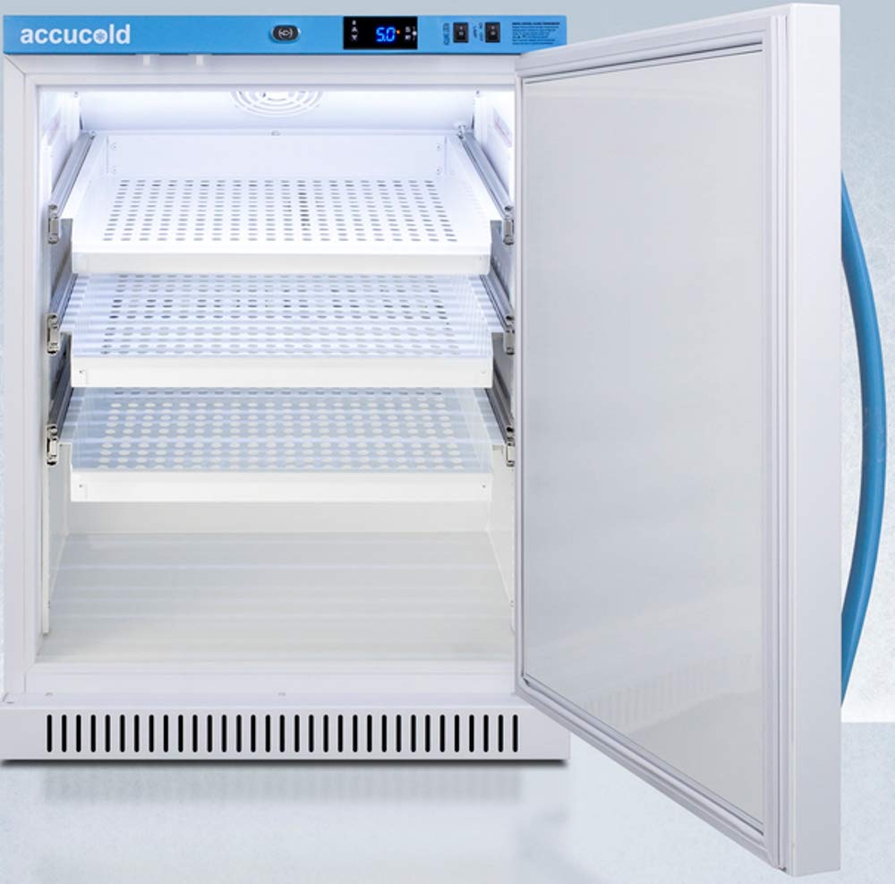 Summit Appliance Ars6pvdr Pharma-Vac 6 Cu.Ft. Freestanding ADA Height All-Refrigerator With 3 Removable Ventilated Drawers, Silver-Ion Handle on Fridge.com - View 3