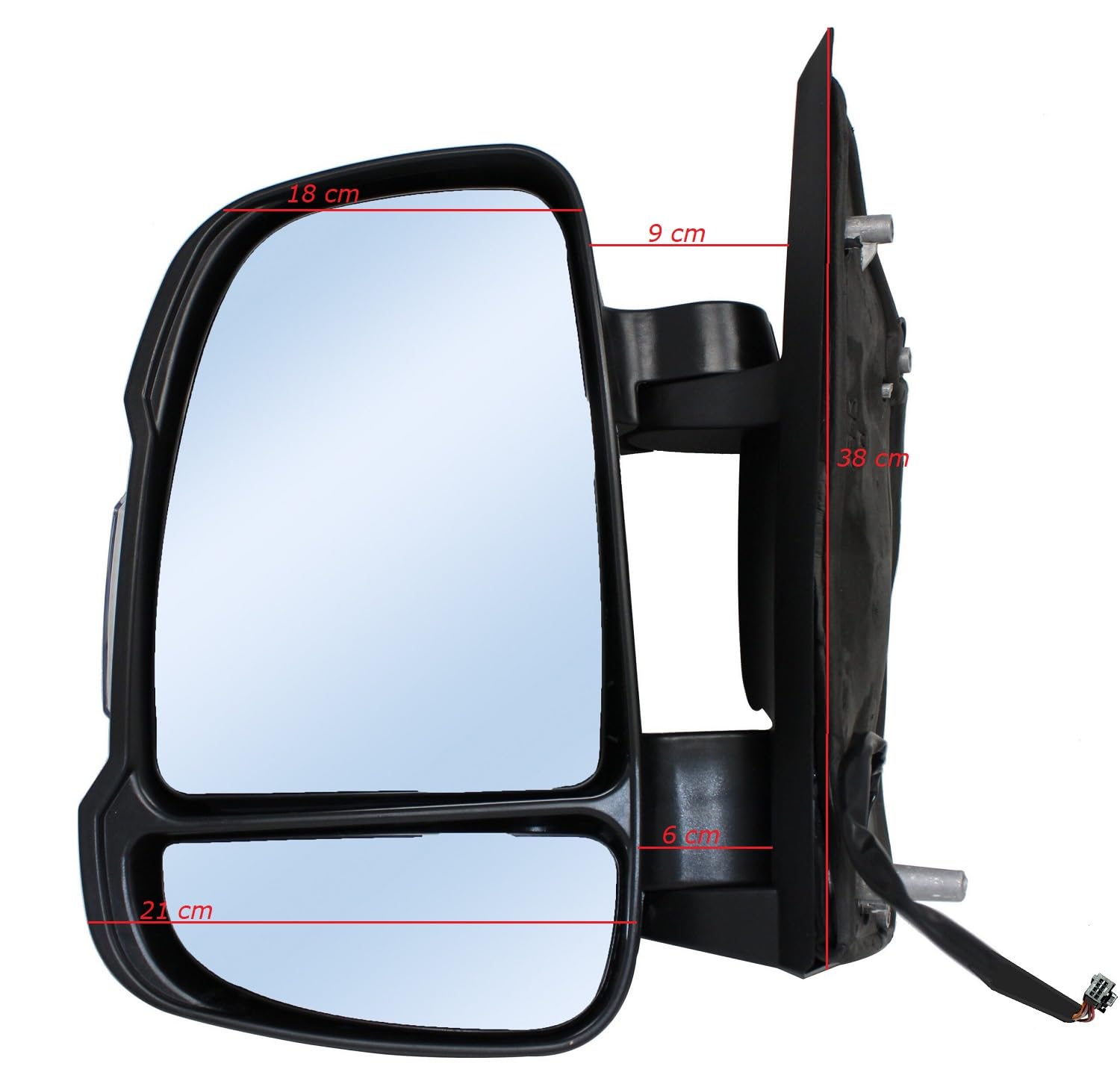 Specchietto Manuale Sinistro DUCATO Retrovisore SX Dal 2006-2024,Freccia Integrata Braccio Corto