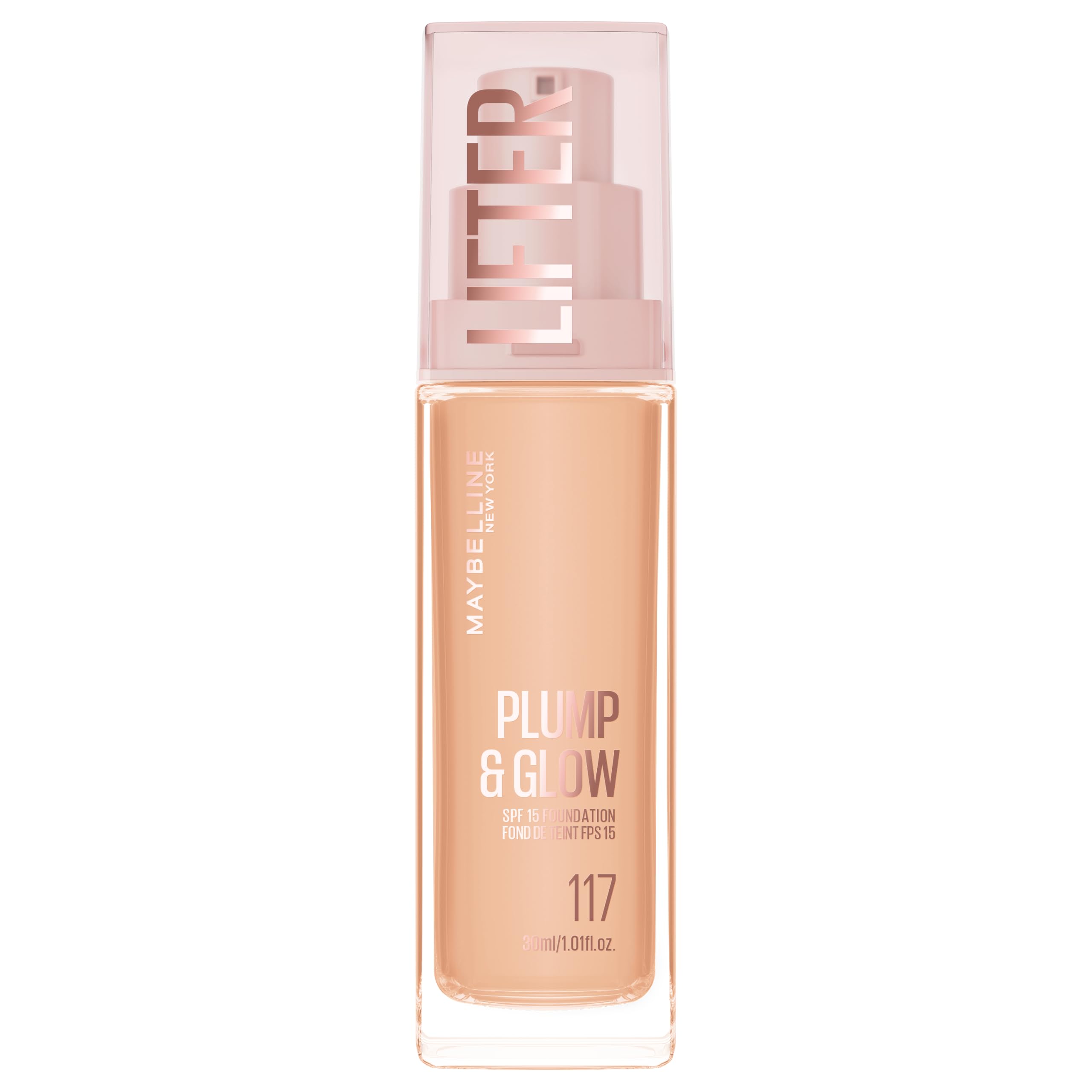 Maybelline Foundation Lifter Plump & Glow, SPF20, Buildable Coverage, 117