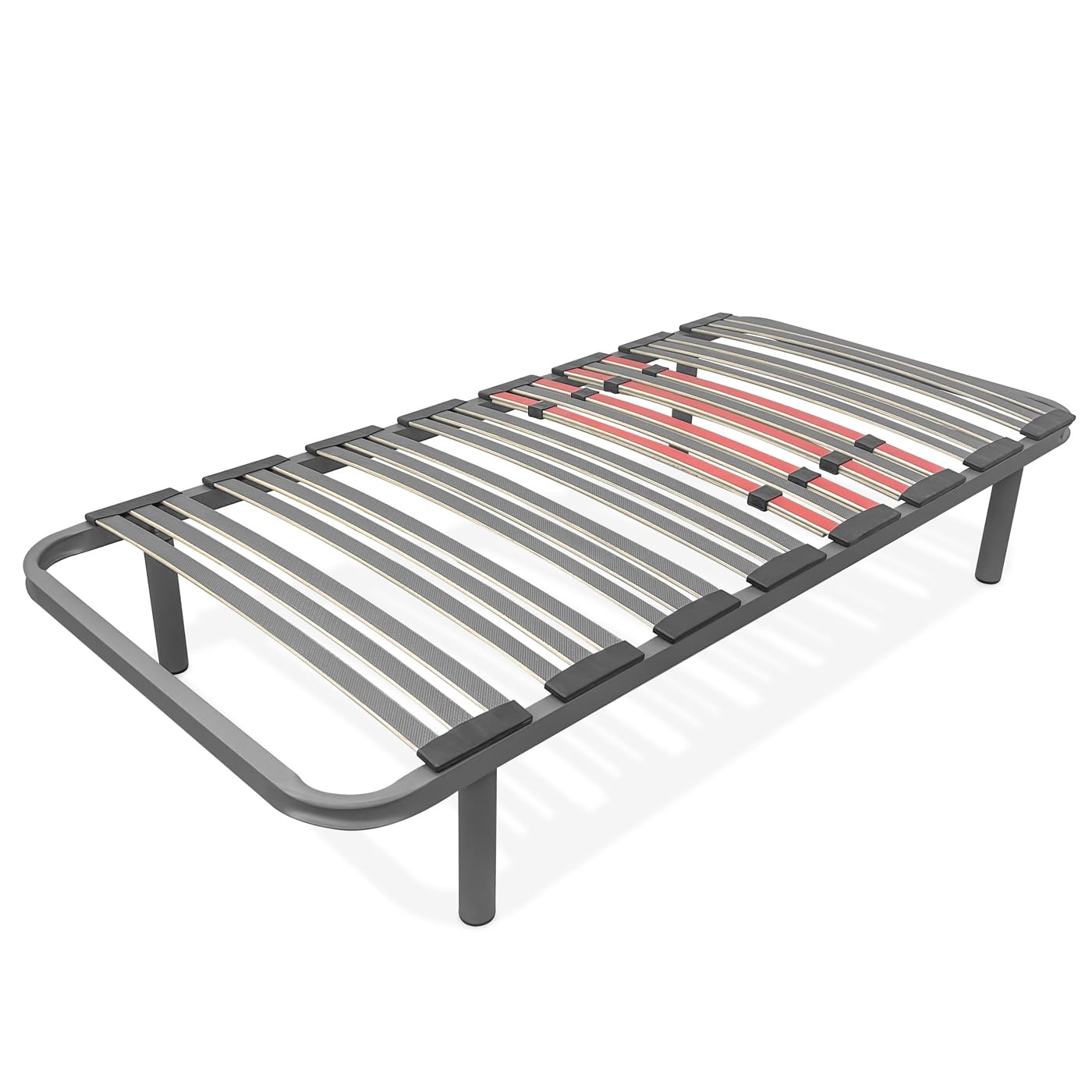 Homey - Somier Multiláminas Extra Resistente con Reguladores Lumbares de 90 x 190 con 4 Patas de 25cm Incluidas