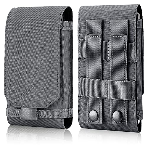 IronSeals Tactical Molle Phone Holster Pouch, Universal Belt Waist Bag for iPhone 17 Pro Max/17 Pro/17/16 Pro Max/15 Pro Max/14 Pro Max/13/12, Samsung S25 Ultra/S24/S23, Size L