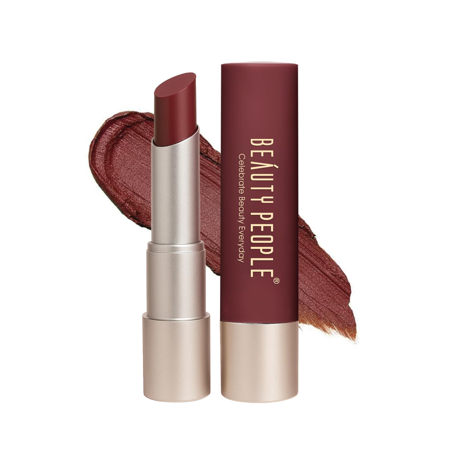 BEAUTY PEOPLE Desi Diva Lipstick|Matte Finish Lipstick|Long Lasting|Lightweight Texture|12 Hrs Long Stay Lipstick|3.8 gm (Ambdavadi style, 3.8 GM)-image-1