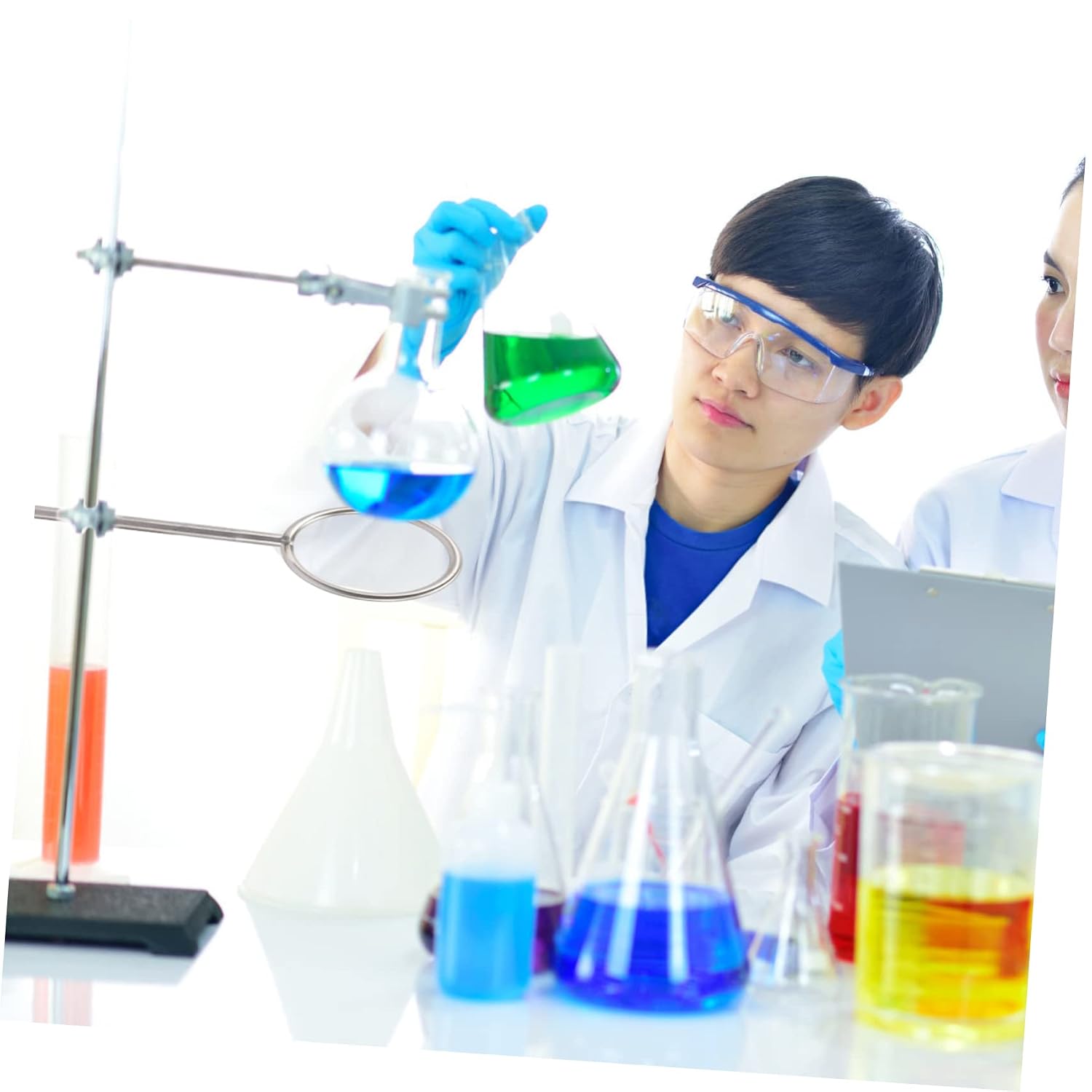 Gatuida 2pcs Lab Stand Ring Support Retort Ring Test Tube Holder for Physics Chemistry Experiments