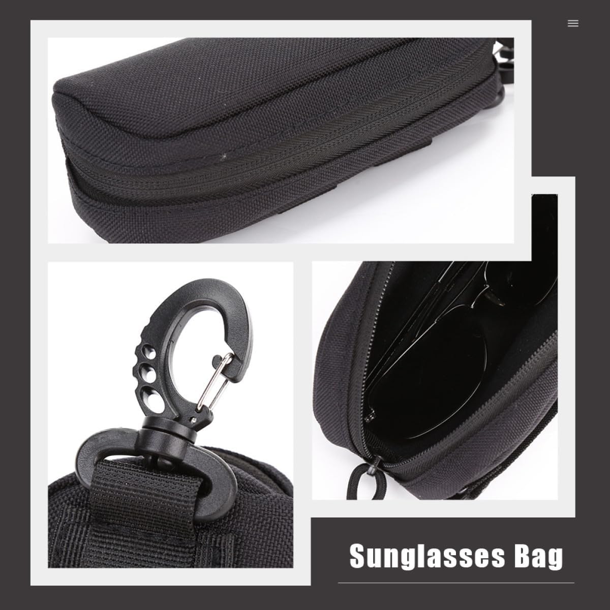 Abaodam Hard Shell Eyeglasses Case Portable Nylon Sunglasses Storage Pouch Protective Glasses Holder for Men Travel Eyeglass Container with Snap Closure