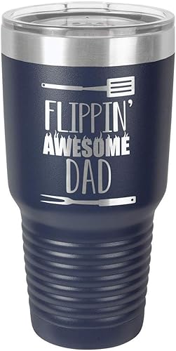 Miniatura 13 de Vaso con pajita de 30 onzas FLIPPIN DAD Taza de viaje grabada con láser con citas para asar Comparar con Yeti Rambler Mejor idea de regalo