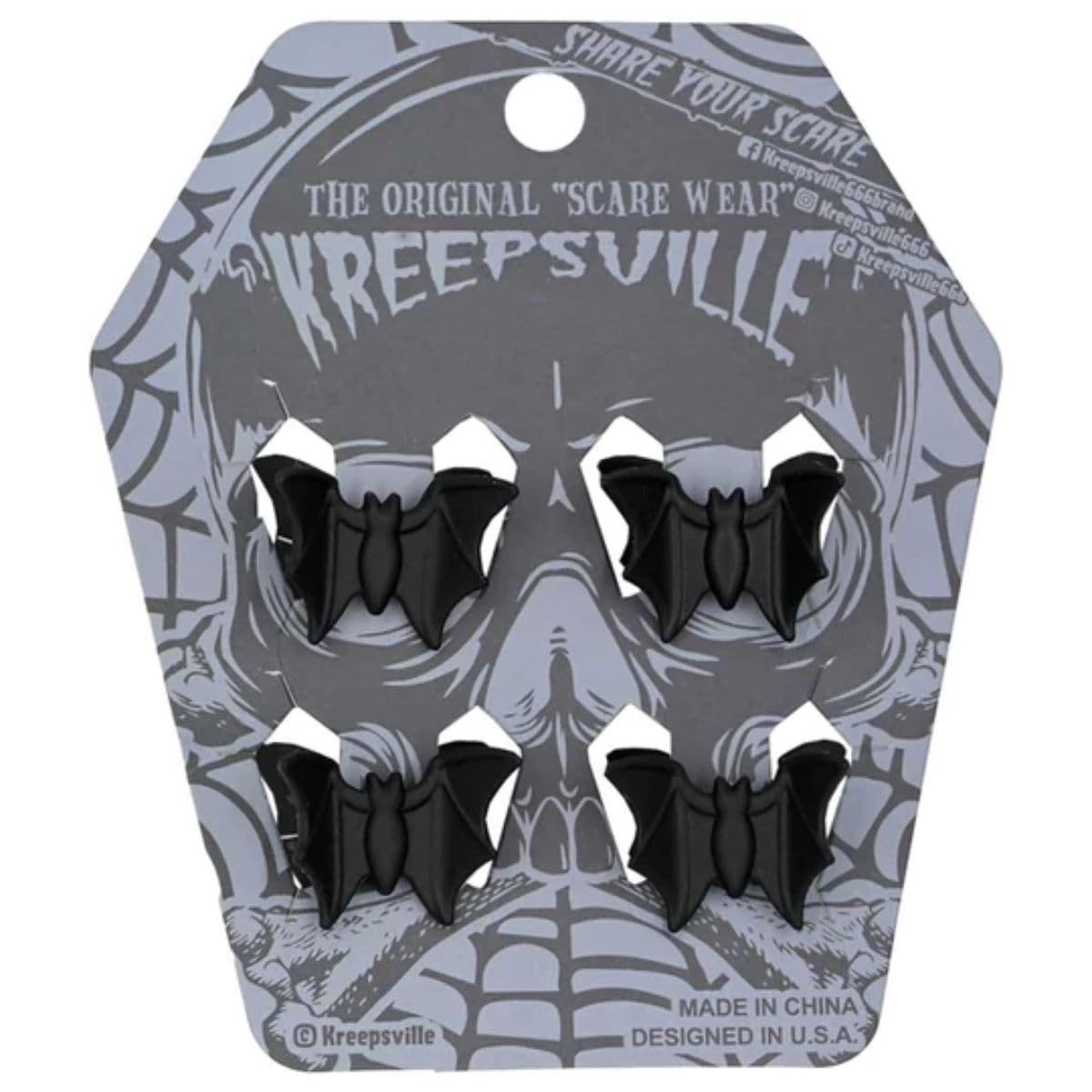Amazon.co.jp: kreepsville 666 Mini Bat Hair Clips, Set of 4 Gothic