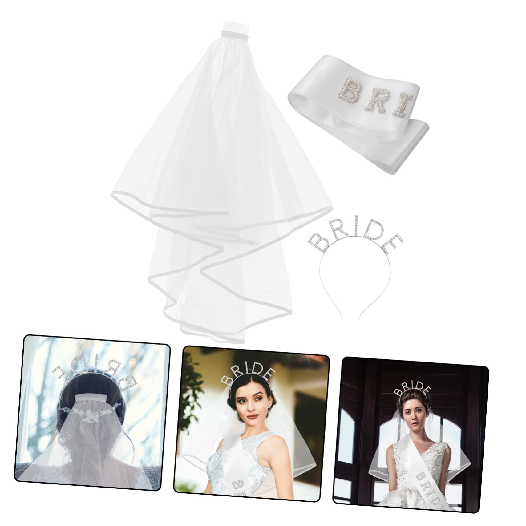 4 Juegos Conjunto de Accesorios para Novia con Diadema y Perlado Elegante y Detallado para Despedidas de Soltera y Duchas Nupciales Diseño Único para Celebraciones Pre Boda