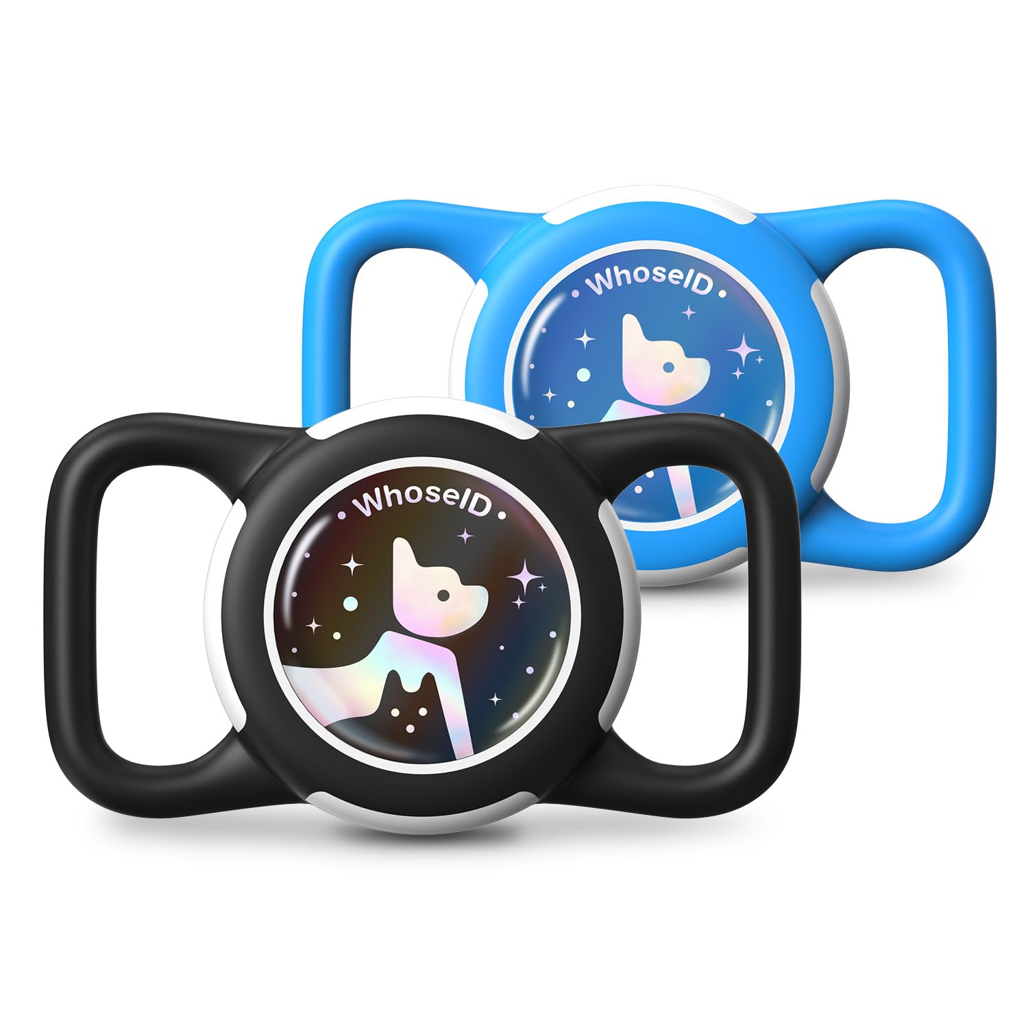 Waterproof Airtag Dog Collar Holder, Silicone & ABS Airtag Holder for Dog & Cat Collars, Ultra-Durable, Lightweight and Protective Airtag Case (Black&