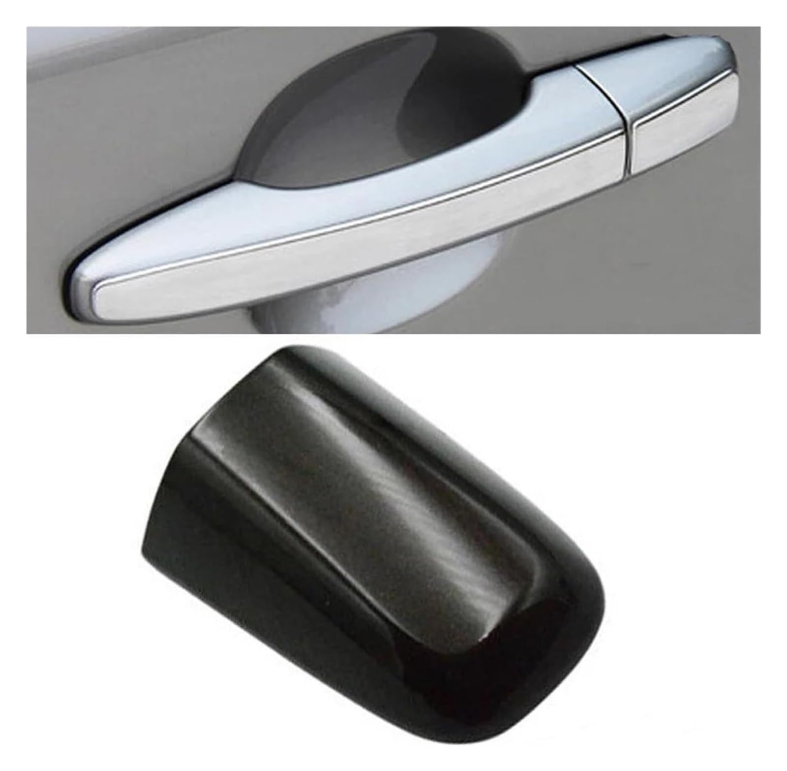 QWQTHGS Car Exterior Door Handle Cap for Volvo XC60 S60 S60L V40 31349578 Car Left Front Outer Door Handle Cover Keyhole Trim Covers Cap Exterior Accessory(Black)