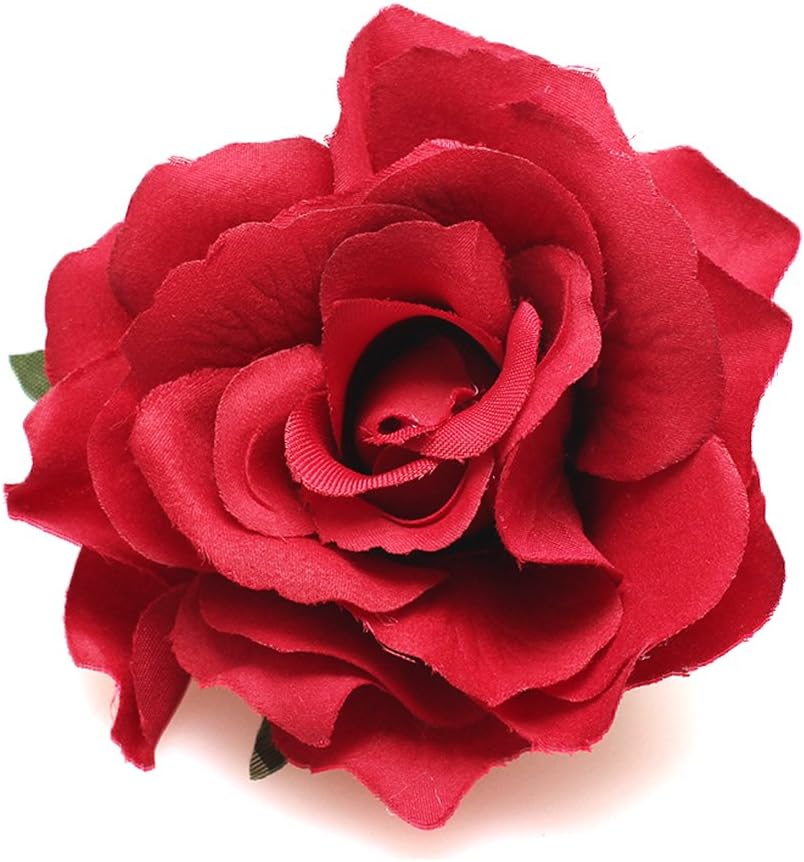 DreamLilyRose Flower Hair Clip Flamenco Dancer Pin up Flower Brooch BC10 (Big Red)