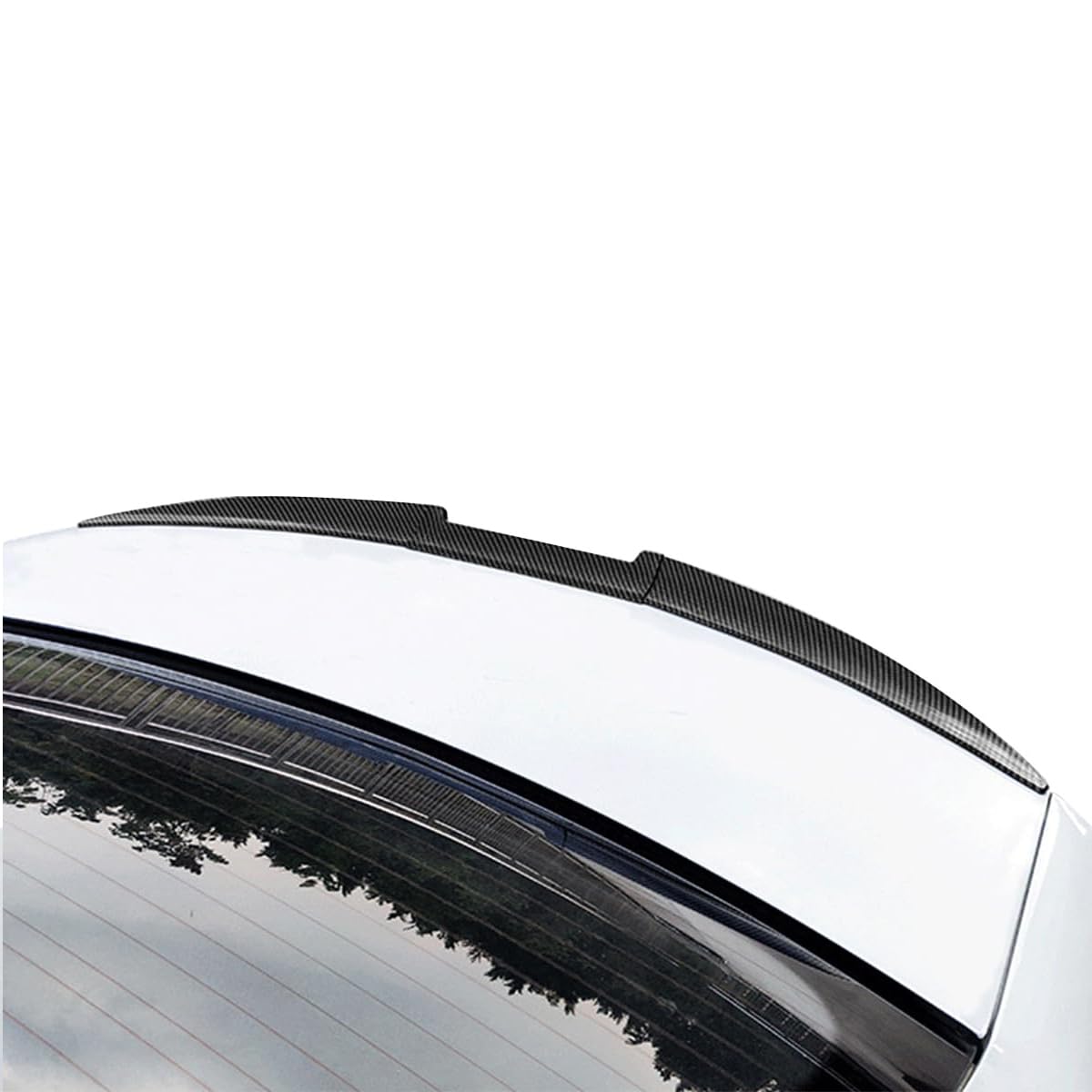 Universal Carbon Fiber Black Car Spoiler Sporty Rear Trunk Lip With Self-Adhesive, 1.38m Roof Extension Wing Spoiler For Car 45° Angle, Aerodynamic Pvc Shelf, Fit For Sedan & Hatchback Models-picture-24