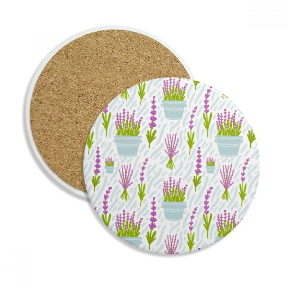Coaster en céramique lavande DIYthinker absorbant pour tasses lot de 2