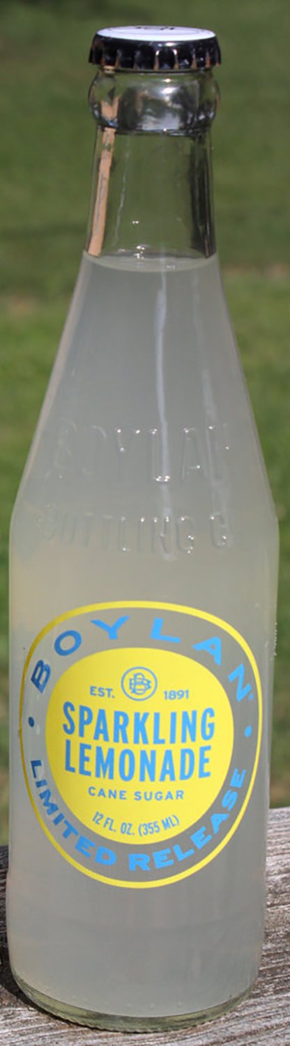 Boylan Sparkling Lemonade Cane Sugar Sodas, 12 fl oz (24 Glass Bottles)