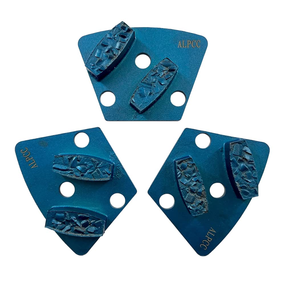 Trapezoidal Diamond Grinding Discs for Iron Horse, Warrior, XtremePolishing & ASL Grinders, Crushed Chip PCDs, Set of 3PCS