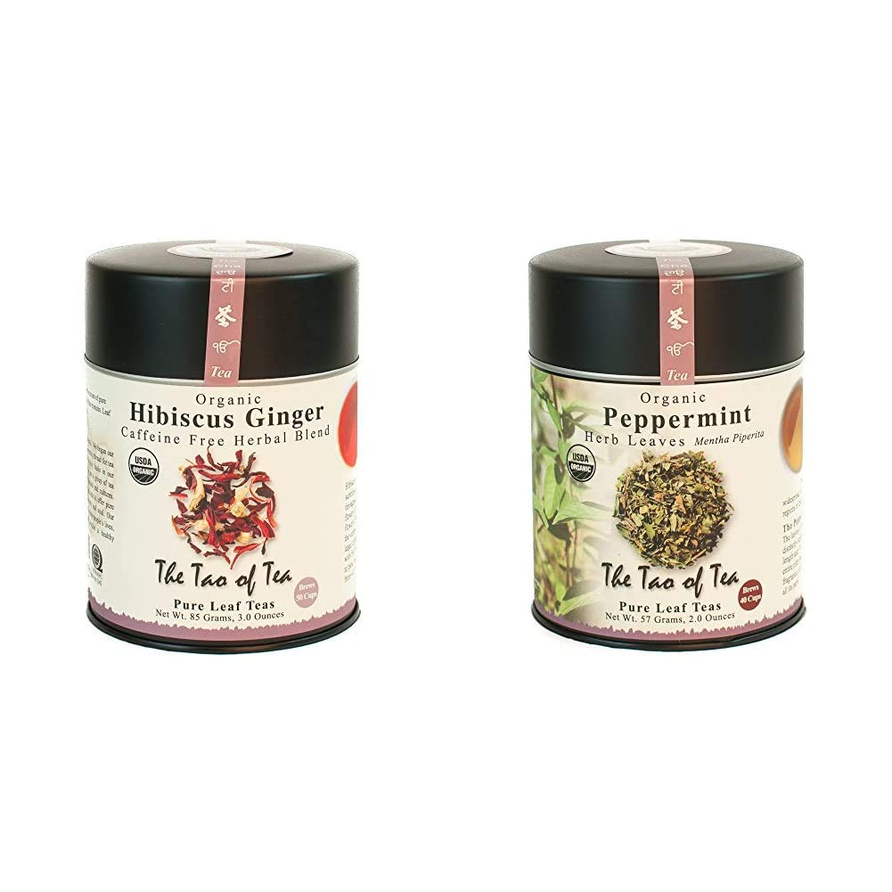 The Tao of Tea, Hibiscus Ginger and Peppermint Herbal Tea Bundle (2 items)
