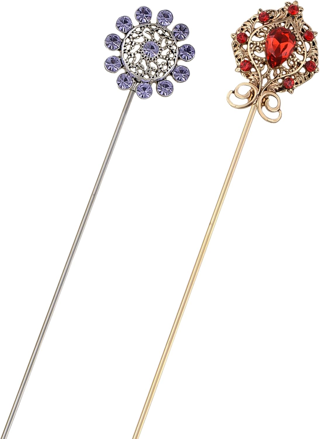 Alilang Vintage Style Hat Pins For Women Long Handle with Flexible Bendable Design Jewelry Accessories