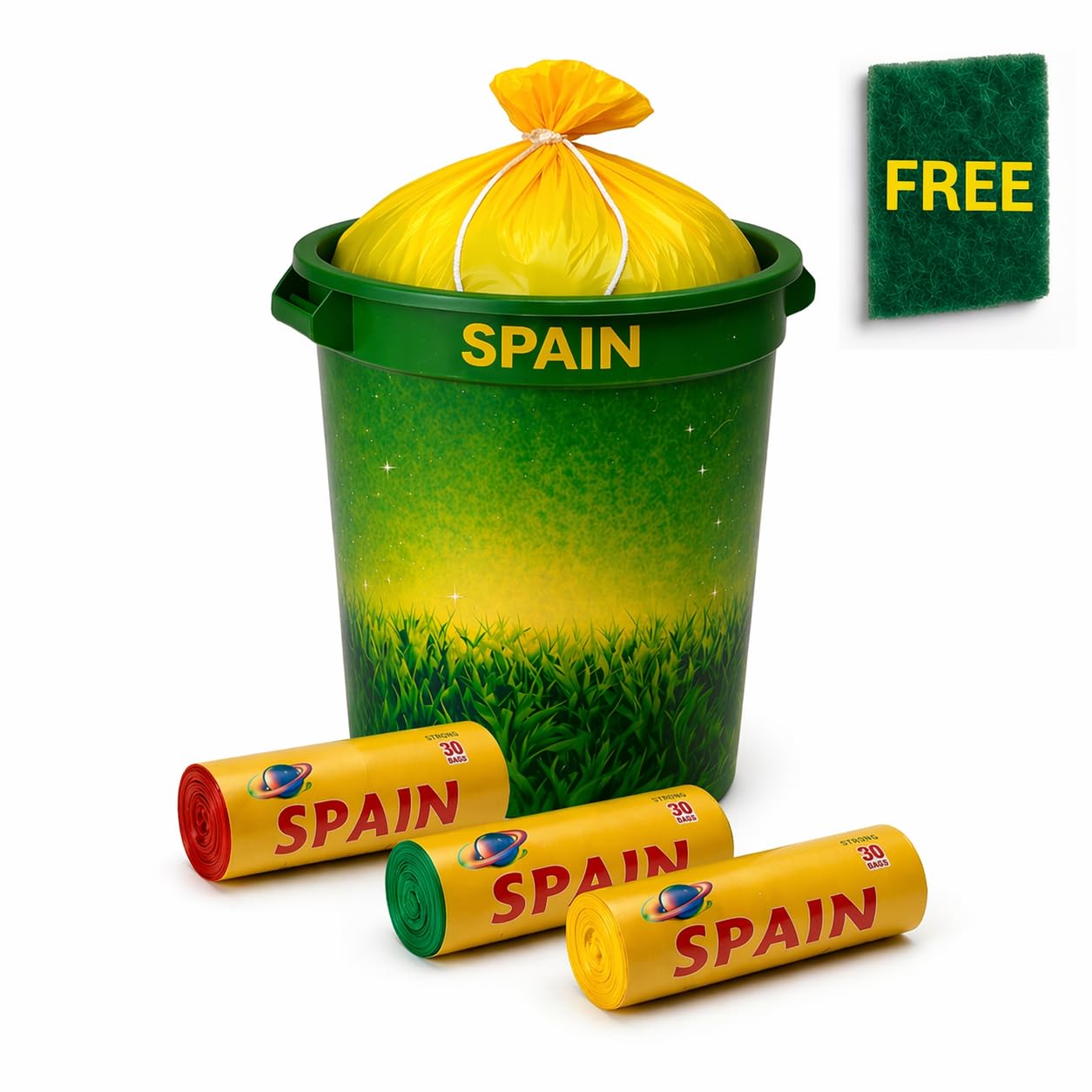 SPAIN Premium Garbage Bags|Colored|MEDIUM Size-19 X 21 Inches(30 Bags X 3 Rolls)-90 Bags Ideal for Kitchen, Home & Commercial Use | Dustbin Bags for Dry & Wet Waste - Leak Proof & Tear Resistant-image-28