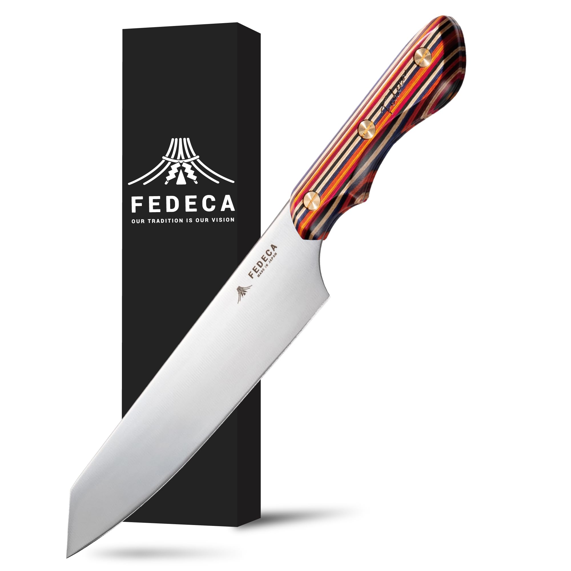 Amazon.co.jp: FEDECA 001119 (マルチカラー)三徳包丁 大（積層材 