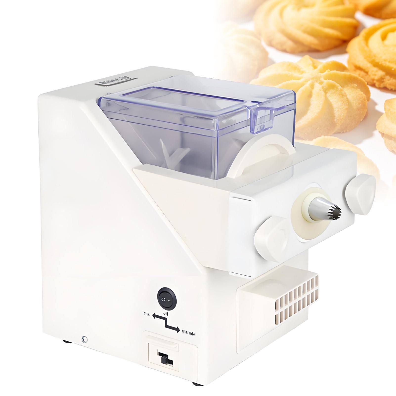 DNEPEI Low Noise 180W Electric Biscuit Maker – Sturdy Food Grade Construction, 8 Interchangeable Nozzles, 50-60rpm, Long Lasting Performance for Daily Baking
