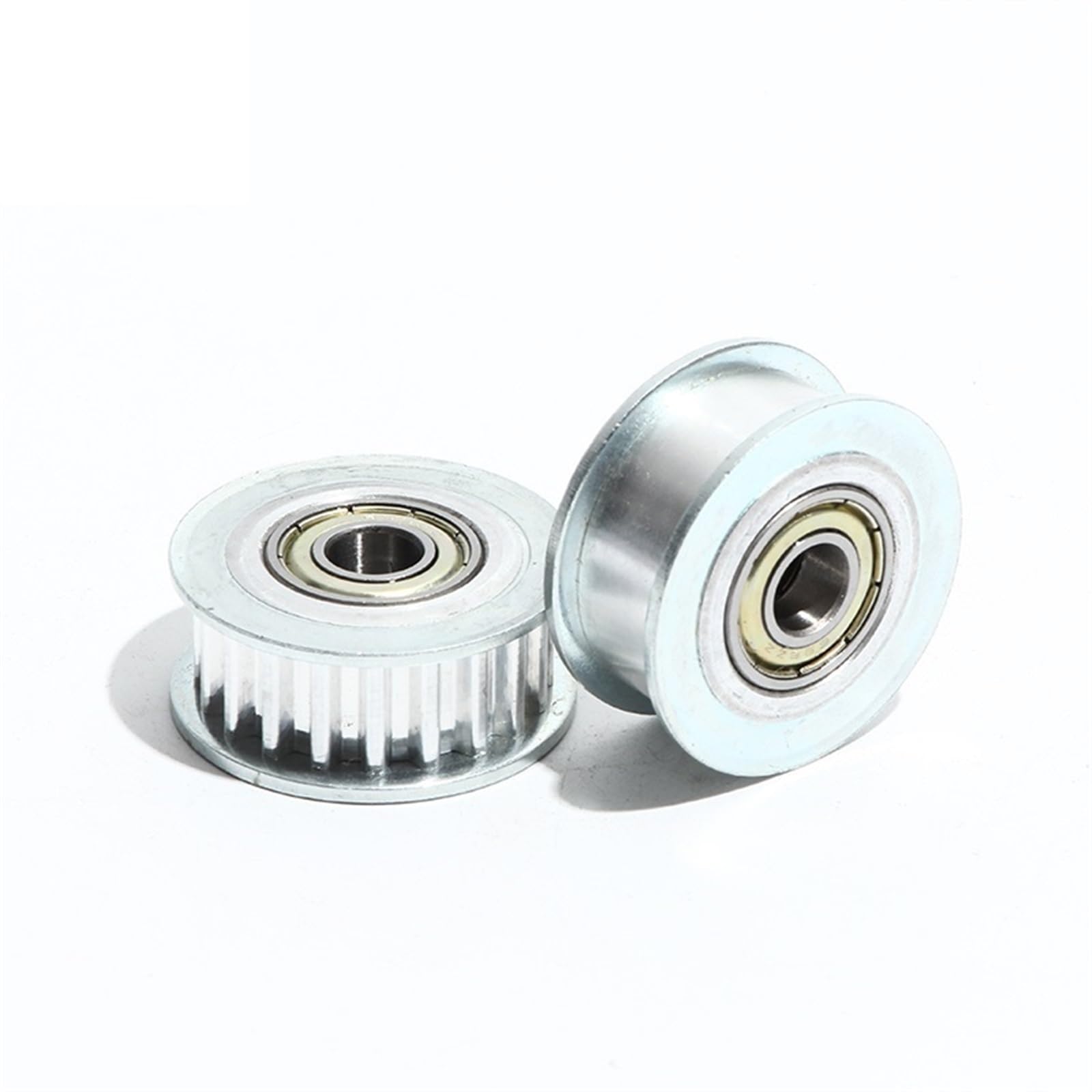 ZGFUS 2pcs T5-15T Idler Pulleys with Teeth, Width 11/21mm Bore 3/4/5/6/7/8mm 15 Teeth Idler Bearing Pulley(8mm,Width11mm)