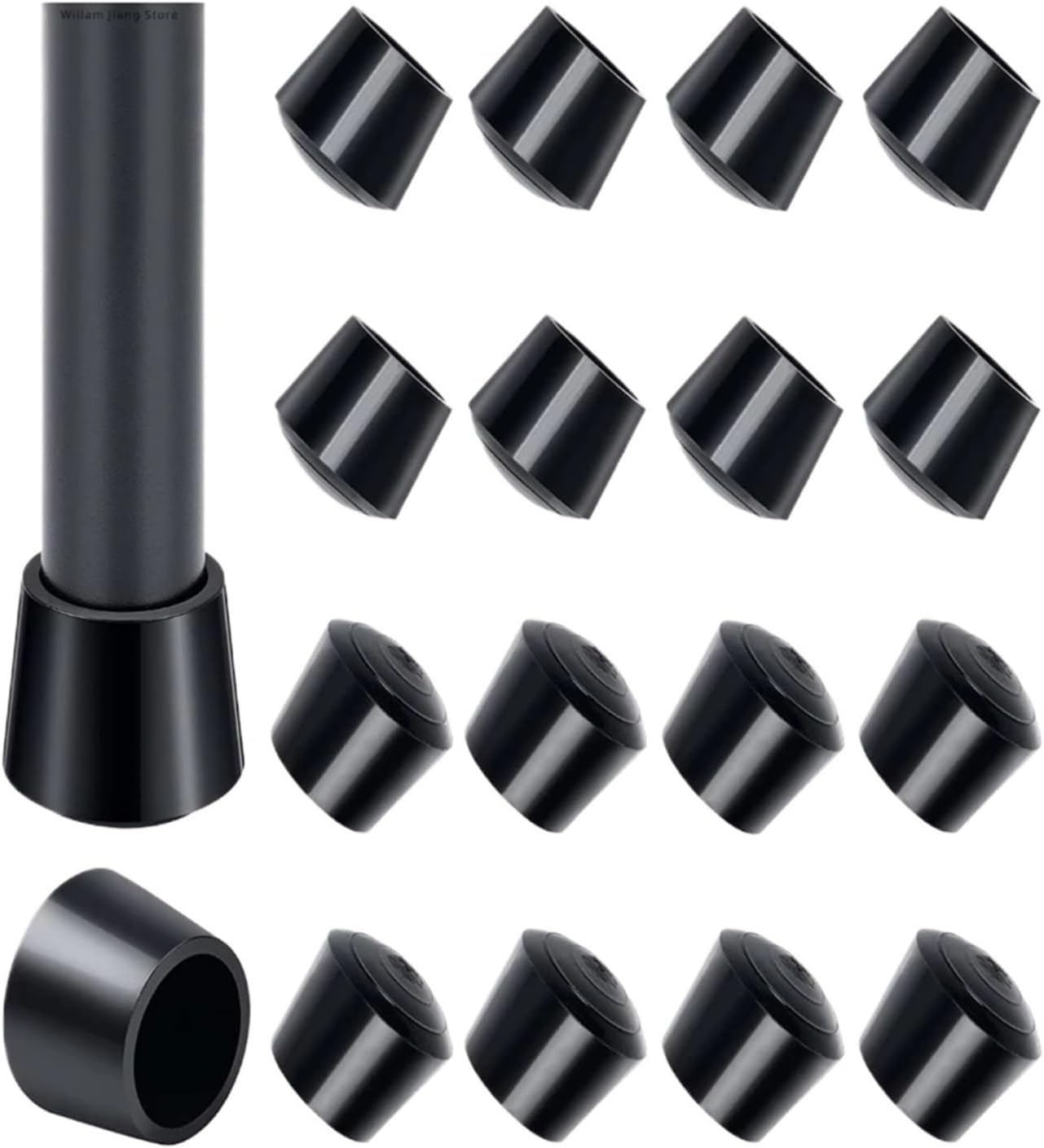 Round Rubber Chair Leg Pad Furniture Table End Plug Silent Anti-Slip Floor Protection Cap Foot Cover(25MM,4pcs)