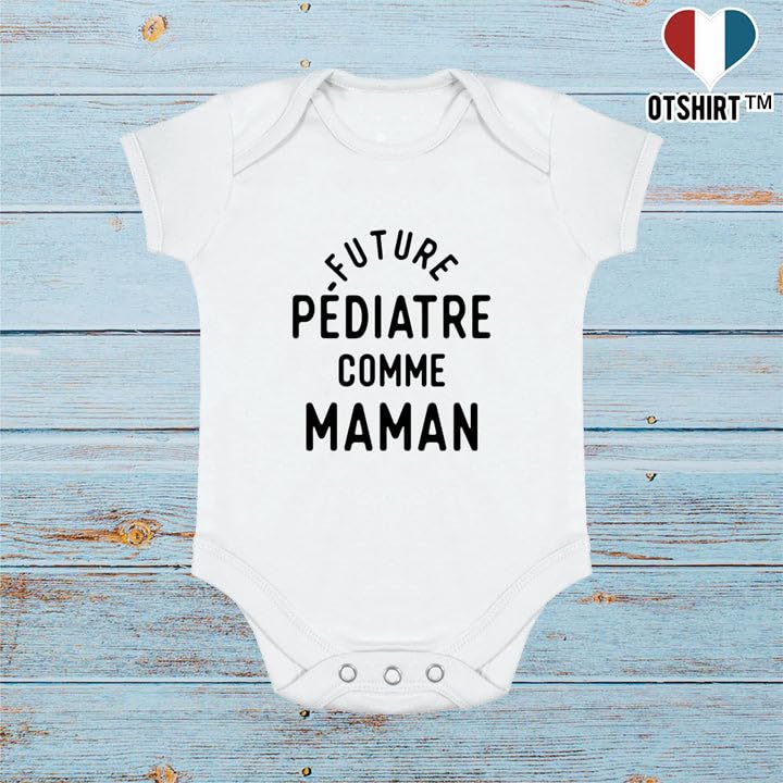 Body bébé Future pédiatre comme Maman en coton bio imprimé en France